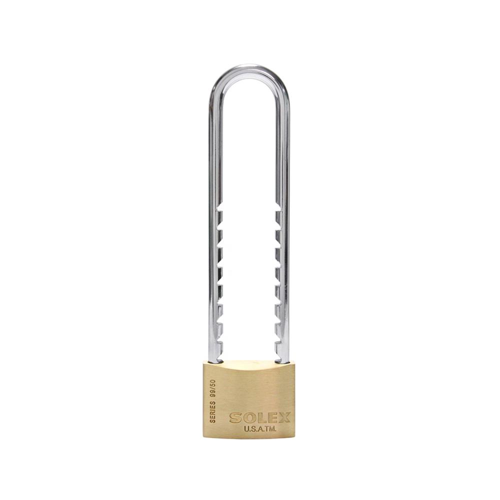 กุญแจสปริงปรับได้ SOLEX SL99 50 XLA 50 มม. สีทองเหลืองขัดเงา