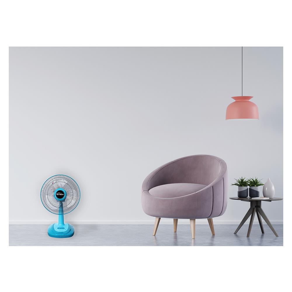 พัดลมตั้งโต๊ะ 12 นิ้ว M-TECH DF-8123 สีฟ้า