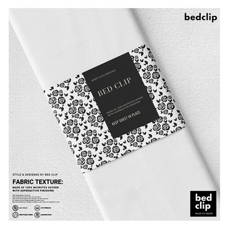 ผ้าปูที่นอน 6.5 ฟุต BED CLIP MICROTEX สีขาว_1