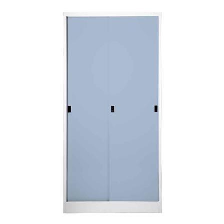 ตู้เหล็กสูงบานเลื่อนทึบ KOL KM-90 สีเทา_0