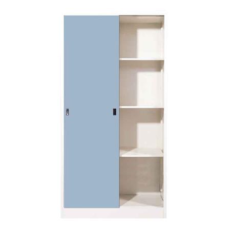 ตู้เหล็กสูงบานเลื่อนทึบ KOL KM-90 สีเทา_1