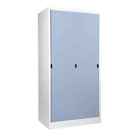 ตู้เหล็กสูงบานเลื่อนทึบ KOL KM-90 สีเทา_2