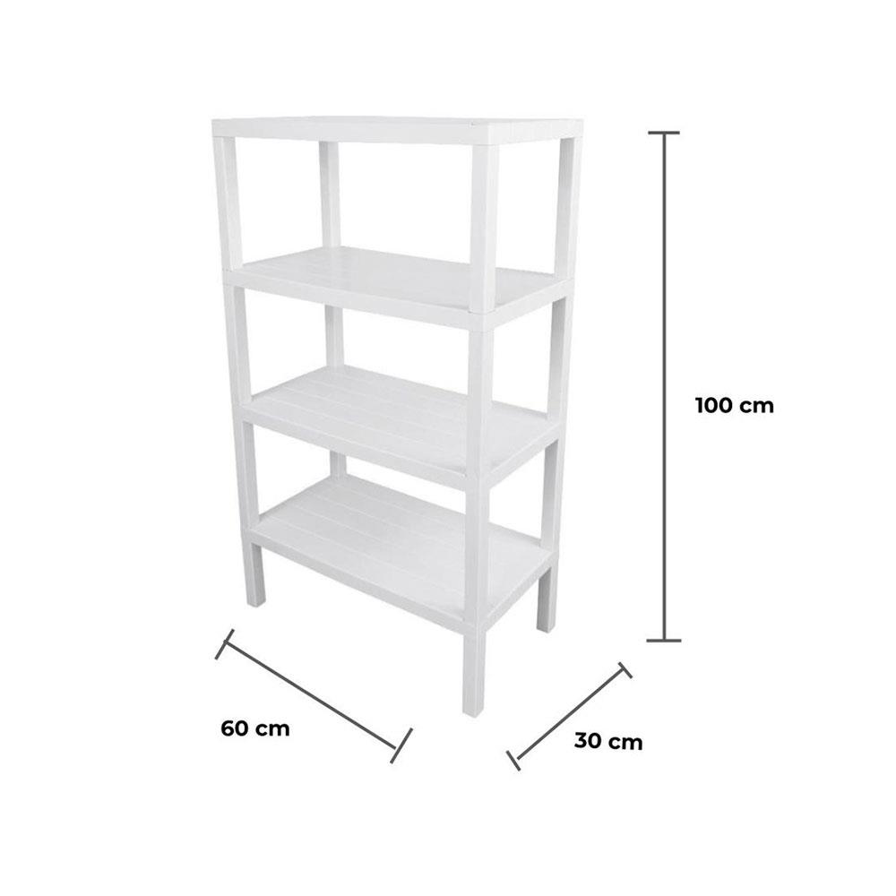 ชั้นวางของ 4 ชั้น STACKO BRICK 30x60x100 ซม. สีขาว