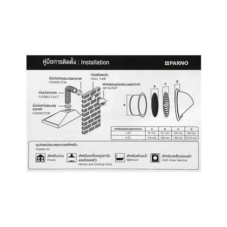 หน้ากากกันแมลงแบบกันฝน PARNO PARNO100X 10 ซม. สีเงิน_3