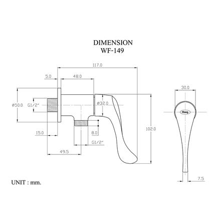 วาล์วฝักบัว 1 ทาง HANG WF-149_1