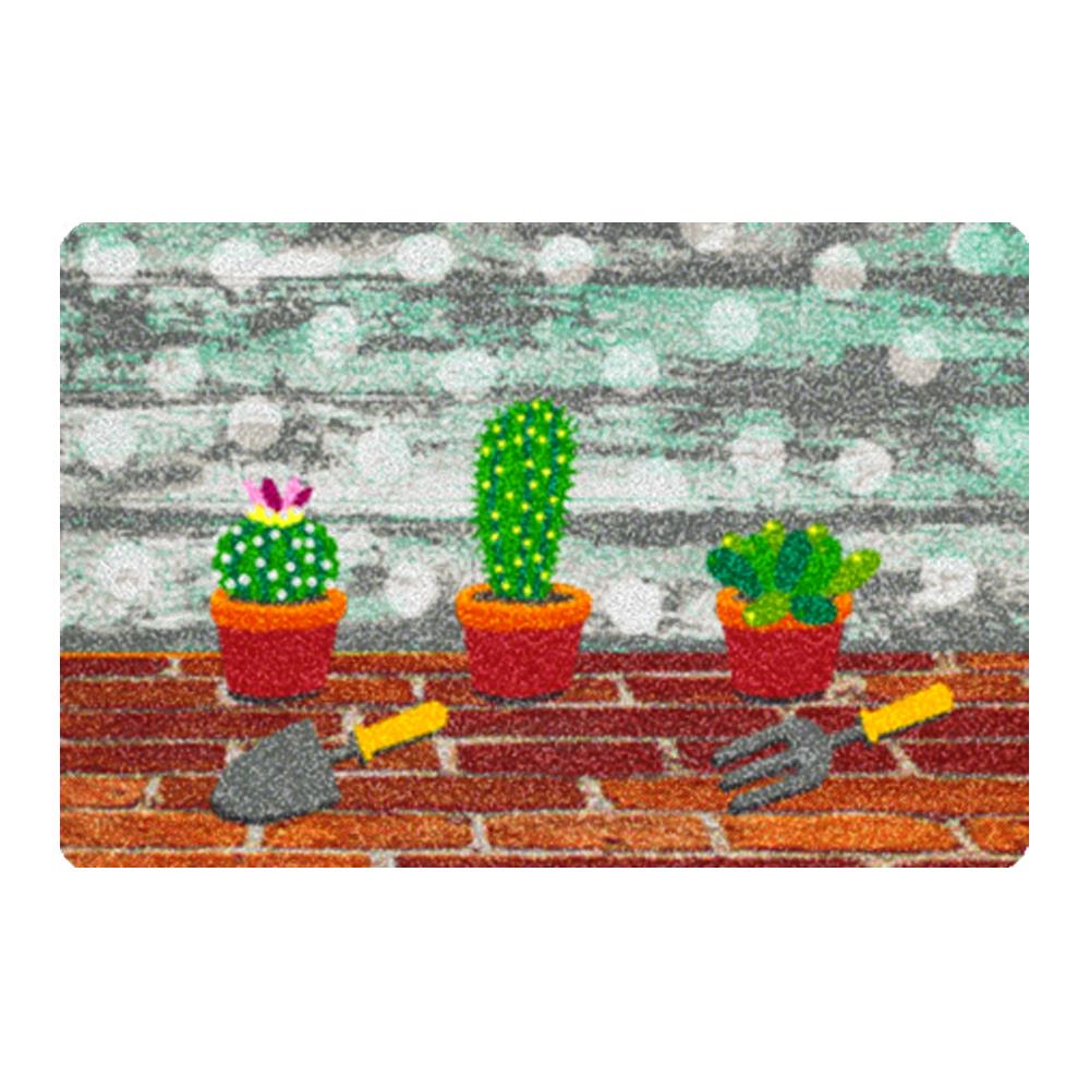 พรม PRAW CACTUS SAVE THE WORLD 50X75 ซม. สีเทา/น้ำตาล