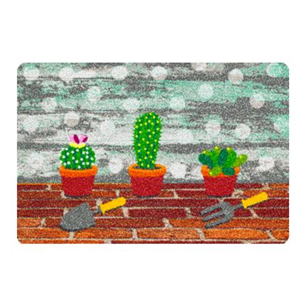 พรม PRAW CACTUS SAVE THE WORLD 50X75 ซม. สีเทา/น้ำตาล