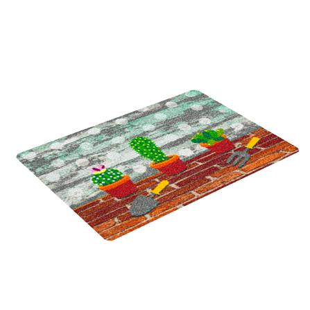 พรม PRAW CACTUS SAVE THE WORLD 50X75 ซม. สีเทา/น้ำตาล_1