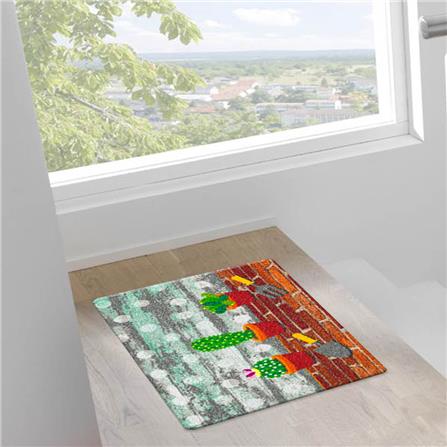 พรม PRAW CACTUS SAVE THE WORLD 50X75 ซม. สีเทา/น้ำตาล_6