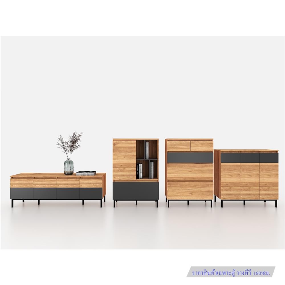 ตู้วางทีวี FURDINI THEO 160 ซม. สีฮันนี่วอลนัท/กราไฟท์