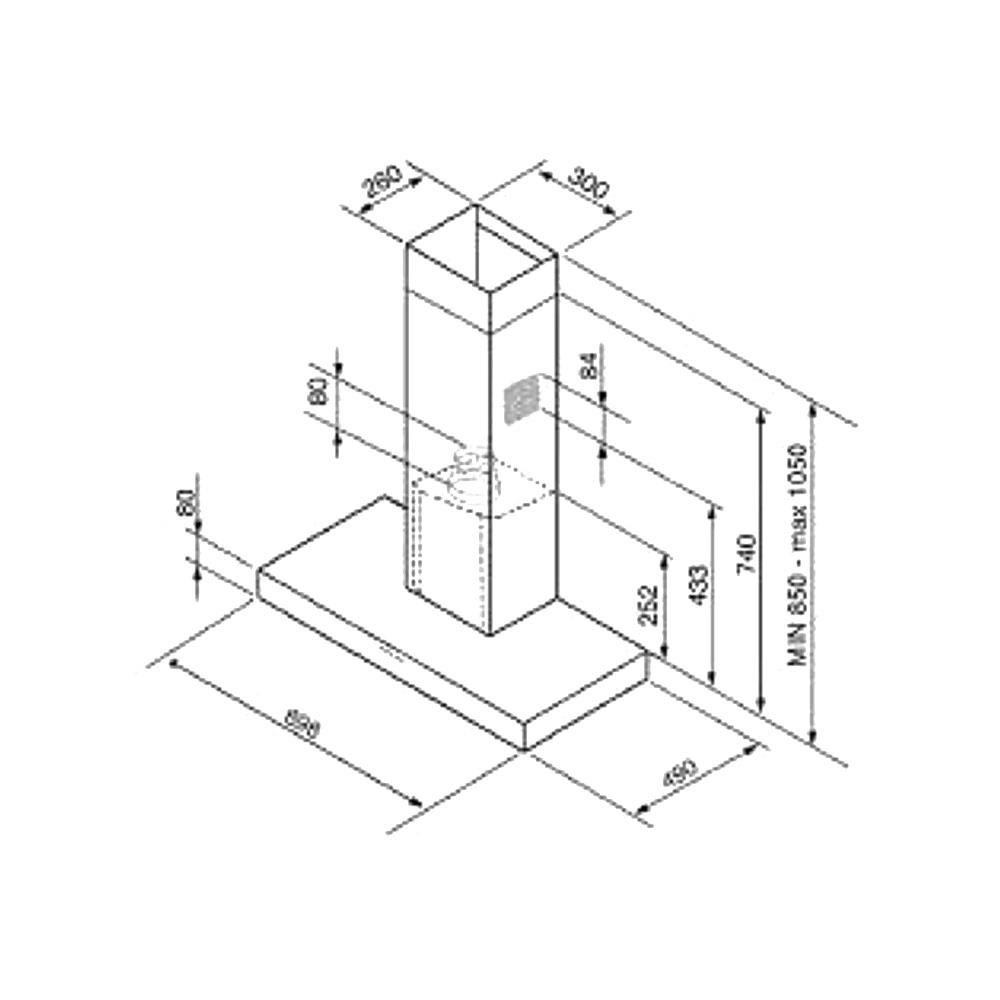 เครื่องดูดควันติดผนัง SMEG KBT900NE 90 ซม.