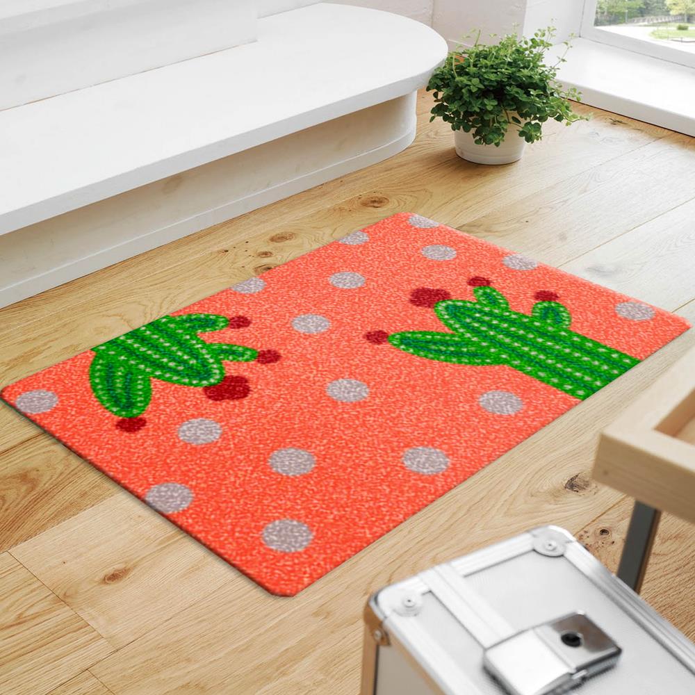 พรม PRAW TROPICAL CACTUS 50X75 ซม. สีชมพู