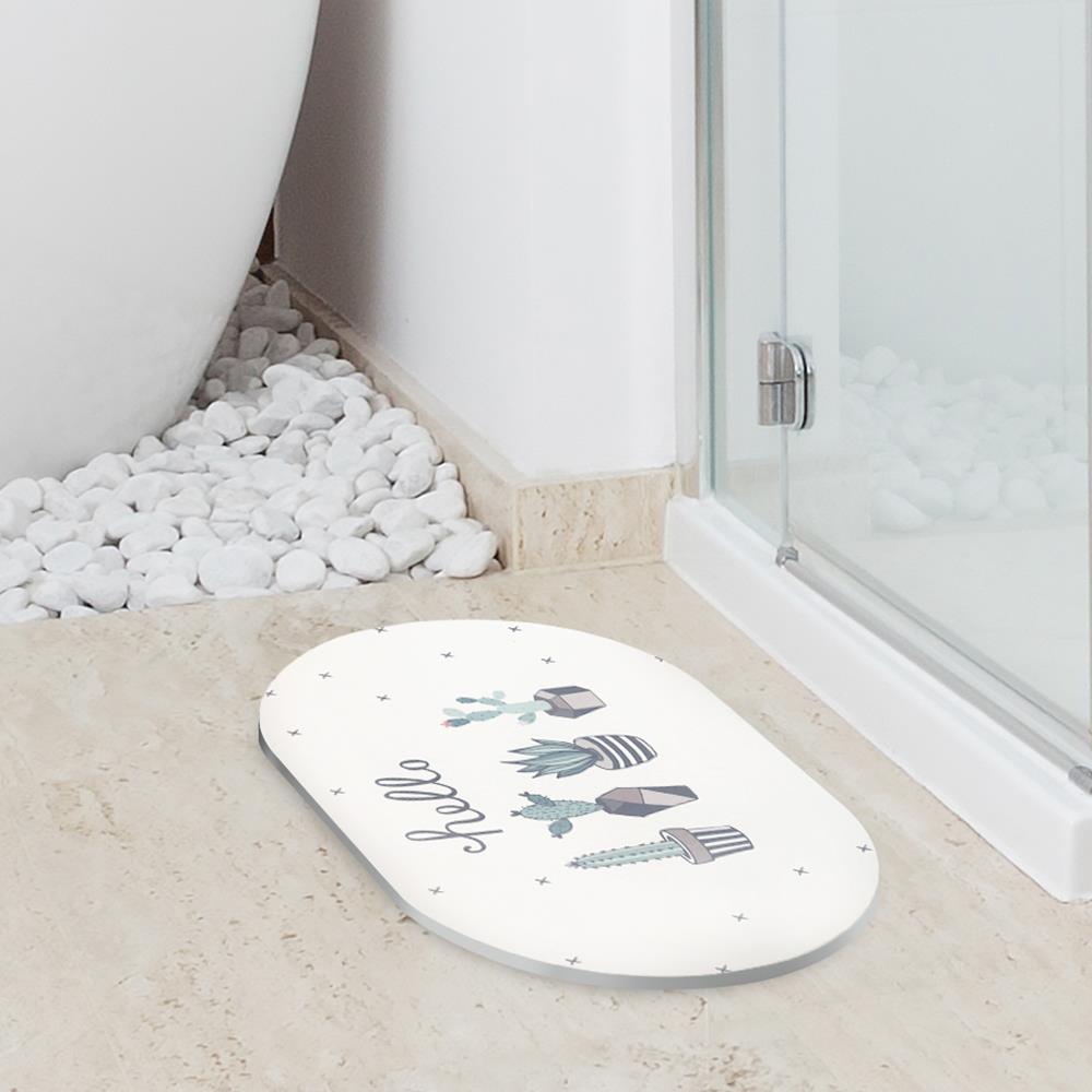 พรมหินเช็ดเท้า HOME LIVING STYLE CACTUS 39X60 ซม. สีเขียว