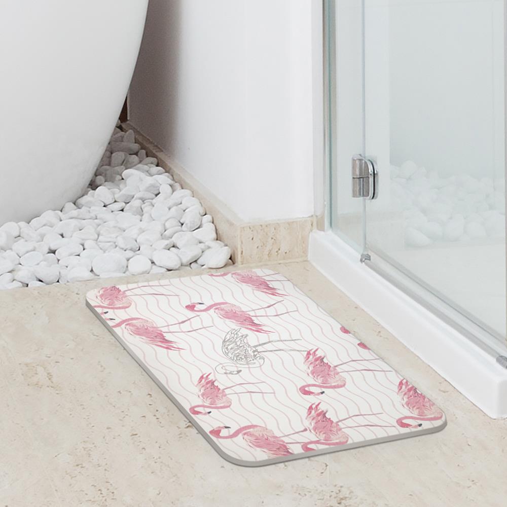 พรมหินเช็ดเท้า HOME LIVING STYLE FLAMINGO 39X60 ซม. สีชมพู