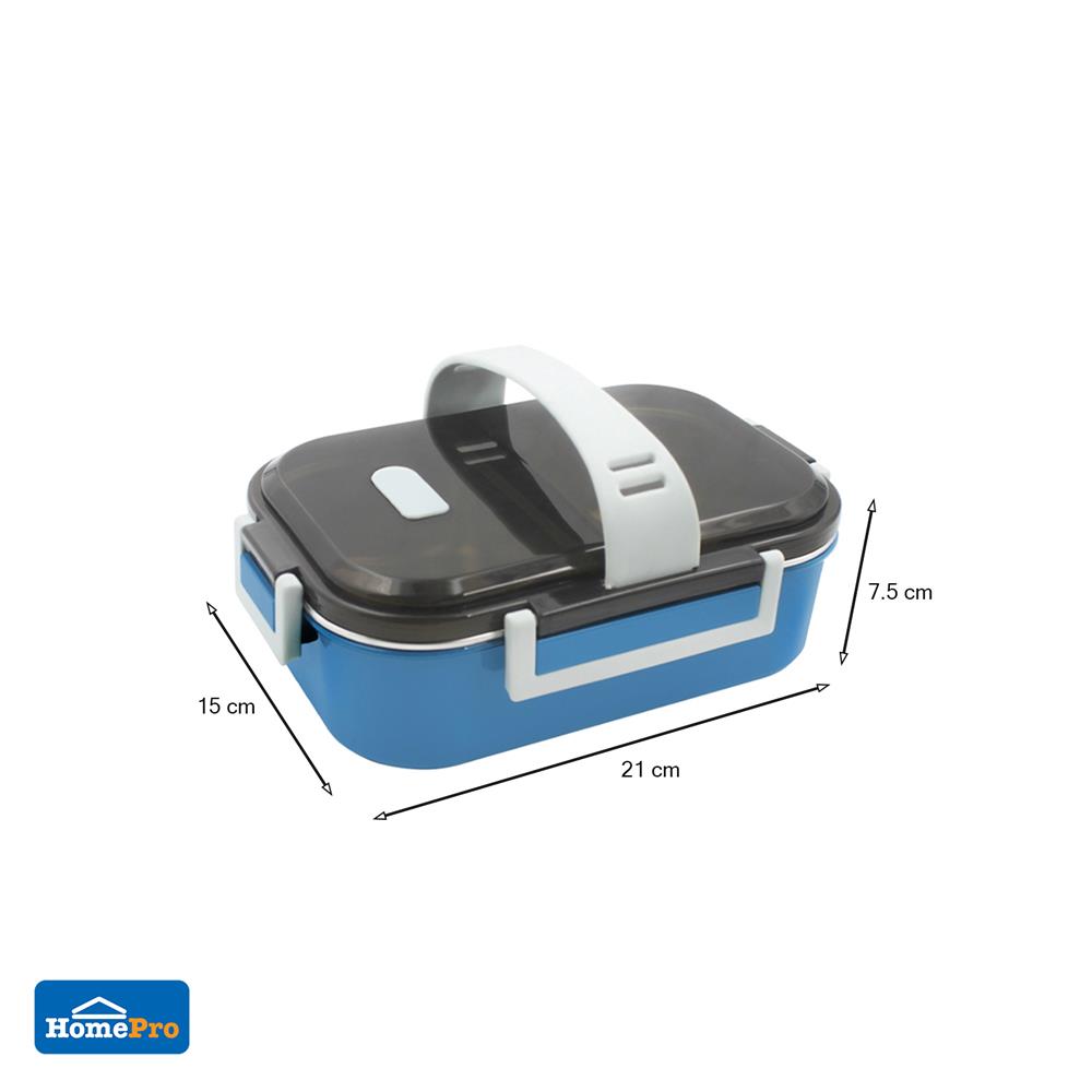 กล่องอาหาร 1 ลิตร 2 ช่อง+หูหิ้ว KECH LUNCH BOX สีน้ำเงิน