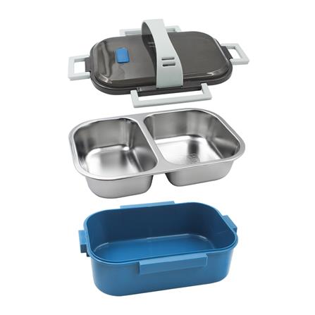 กล่องอาหาร 1 ลิตร 2 ช่อง+หูหิ้ว KECH LUNCH BOX สีน้ำเงิน_2