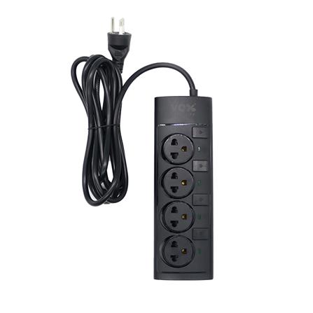 รางปลั๊กไฟ 4 ช่อง 4 สวิตช์ VOX NO01-4401 3 ม. สีดำ_1