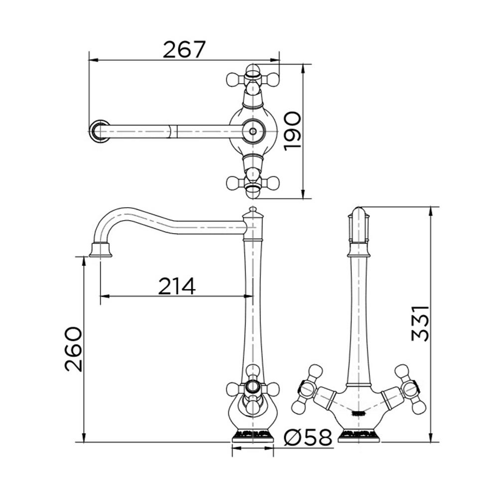ก๊อกซิงค์ผสม KARAT FAUCET KF-73-521-53 ROSEGOLD