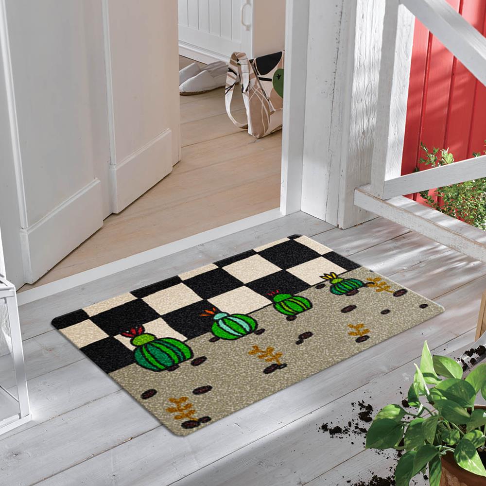 พรม PRAW ASTROPHYTUM 50X75 ซม. สีเทา/ดำ