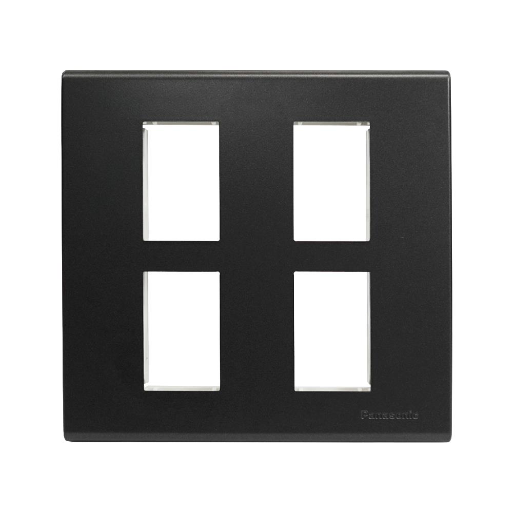 หน้ากาก 4 ช่อง PANASONIC WEG6804MB สีดำเมทาลิค