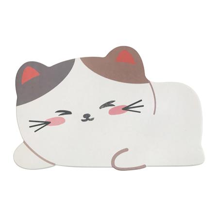 พรมหินเช็ดเท้า HOME LIVING STYLE CAT 39X60 ซม. สีขาว_0