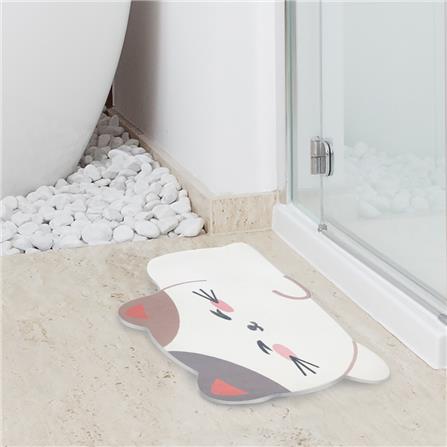 พรมหินเช็ดเท้า HOME LIVING STYLE CAT 39X60 ซม. สีขาว_2