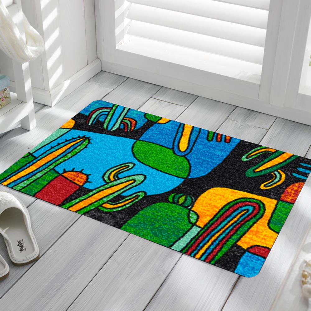 พรม PRAW CACTUS ABSTRACT C 50X75 ซม. สีฟ้า