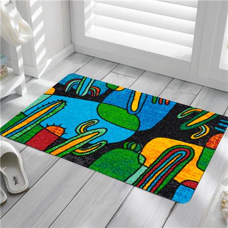 พรม PRAW CACTUS ABSTRACT C 50X75 ซม. สีฟ้า_6