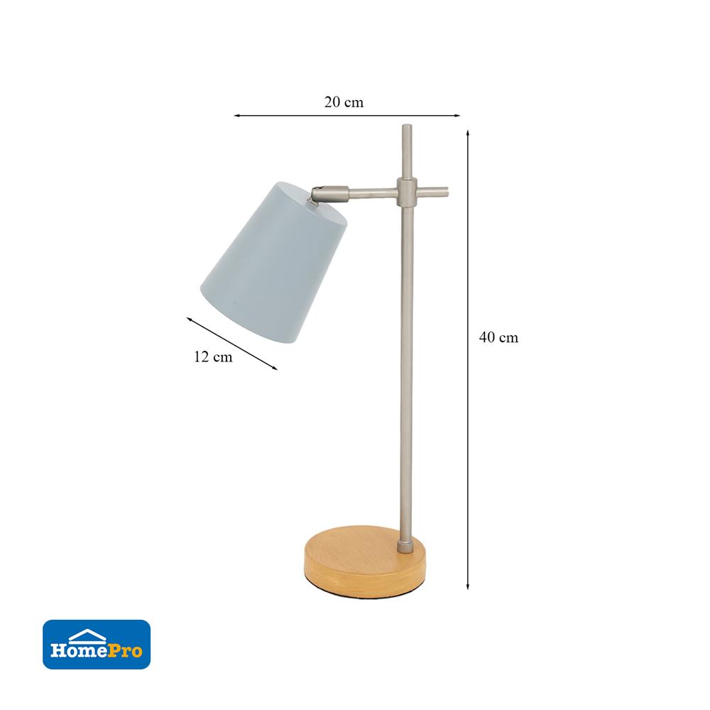 ไฟตั้งโต๊ะ CARINI 5041B/1T สีเทา/เงิน/ลายไม้