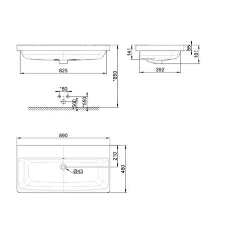 อ่างล้างหน้าฝังครึ่งเคาน์เตอร์ AMERICAN STANDARD WP-F521-WT สีขาว_1