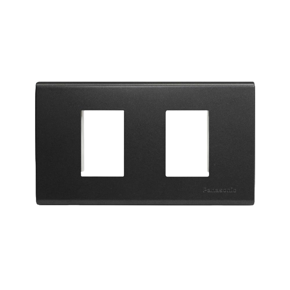 หน้ากาก 2 ช่อง PANASONIC WEG6802MB สีดำเมทาลิค