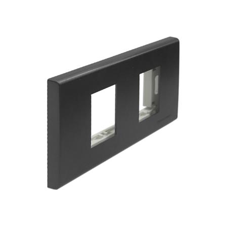 หน้ากาก 2 ช่อง PANASONIC WEG6802MB สีดำเมทาลิค_1