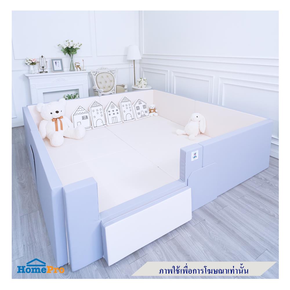 คอกกั้นเด็ก GEKO ไซซ์ L หนัง PU สีน้ำตาล/ครีม