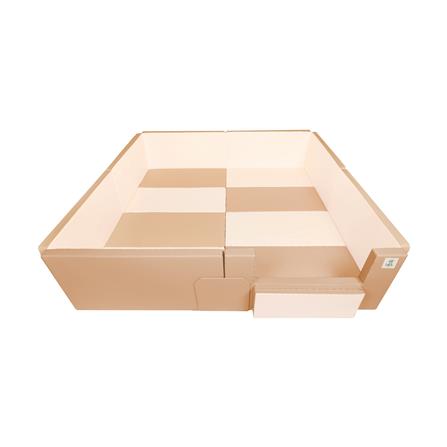 คอกกั้นเด็ก GEKO ไซซ์ L หนัง PU สีน้ำตาล/ครีม