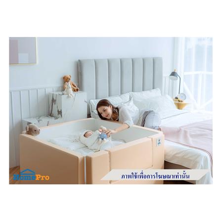 คอกกั้นเด็ก GEKO ไซซ์ L หนัง PU สีน้ำตาล/ครีม_3