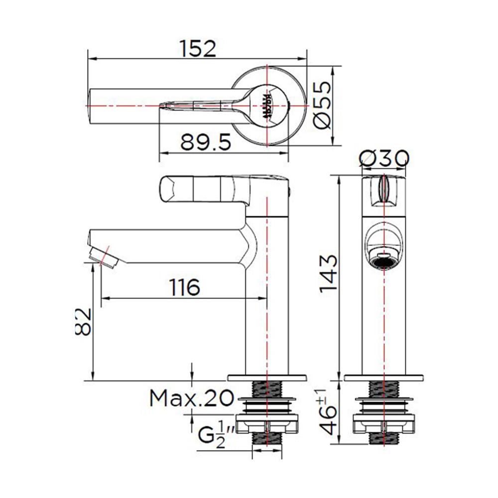 ก๊อกอ่างล้างหน้า KARAT FAUCET KF-63-100-50