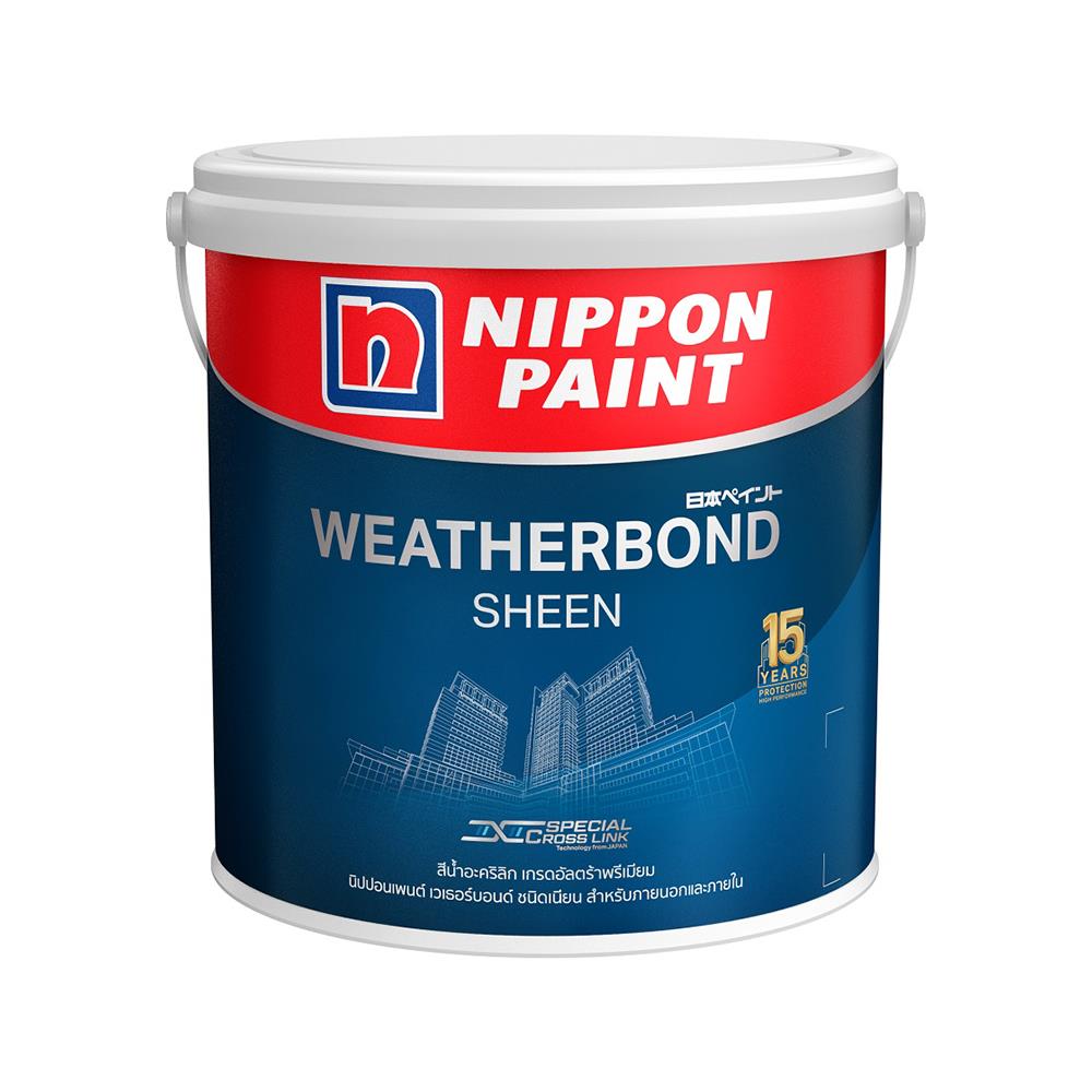 สีน้ำทาภายนอก ชนิดเนียน NIPPON PAINT WEATHERBOND BASE A 1 แกลลอน