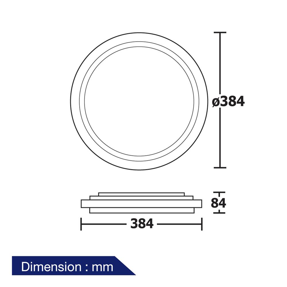 ไฟเพดาน LED BEC MIRA-04 15 นิ้ว 36 วัตต์ DAYLIGHT/COOL WHITE/WARM WHITE สีขาว