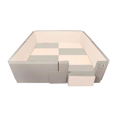 คอกกั้นเด็ก GEKO ไซซ์ 2x2 ม. หนัง PU สีเทา/ครีม