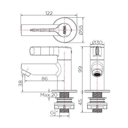 ก๊อกอ่างล้างหน้า KARAT FAUCET KF-63-100B-50_1