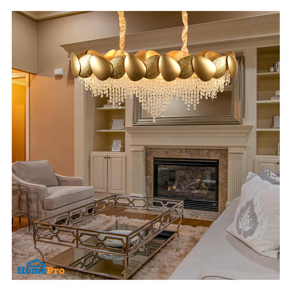 ไฟช่อ L&E 01-02894 สีทอง/ใส 9 หัว