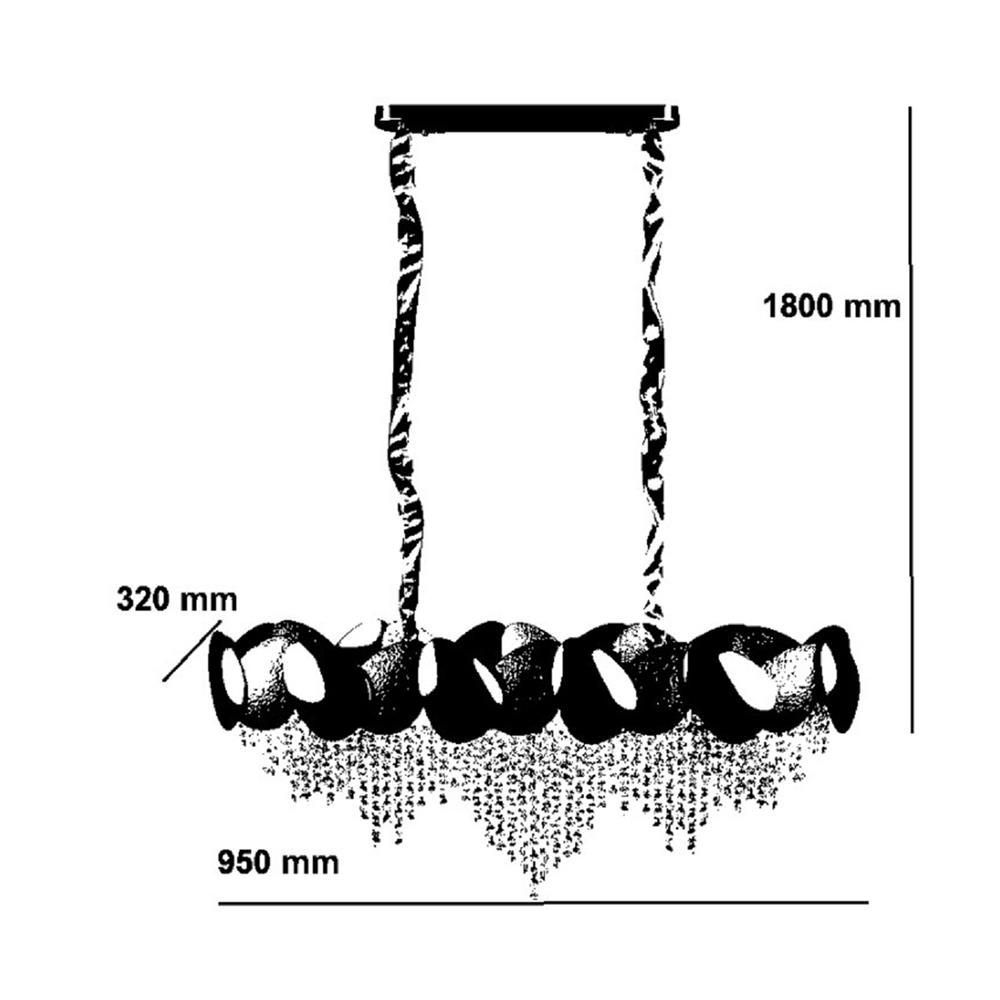ไฟช่อ L&E 01-02894 สีทอง/ใส 9 หัว