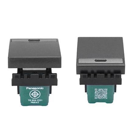 สวิตช์ 1 ทาง PANASONIC WEG5521MB ขนาด 1.5 ช่อง สีดำเมทาลิค_3