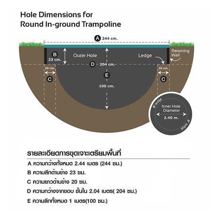 แทรมโพลีนฝังพื้น SMARTPLAYONLY 8 ฟุต 2.40 ม._7