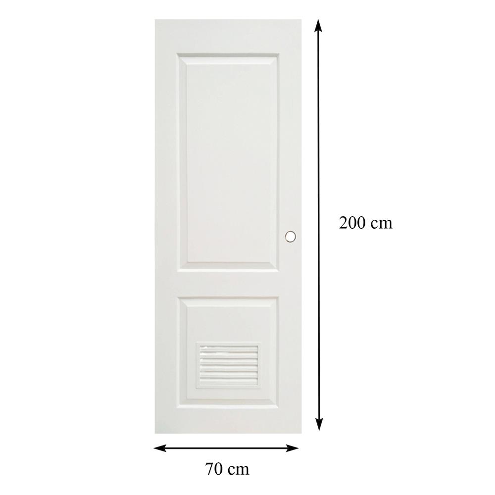 ประตูห้องน้ำ UPVC AZLE PZLS04 70X200 ซม. สีขาว เจาะลูกบิด