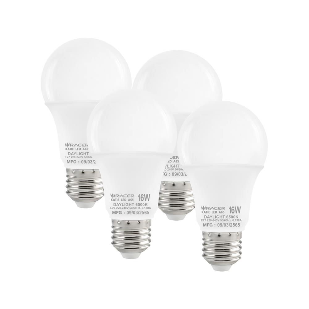 หลอด LED RACER A65 KATIE 16 วัตต์ DAYLIGHT E27 3 แถม 1
