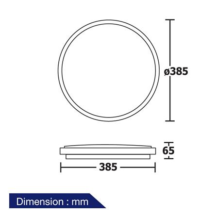 ไฟเพดาน LED BEC MIRA-01 15 นิ้ว 36 วัตต์ DAYLIGHT สีขาว_4