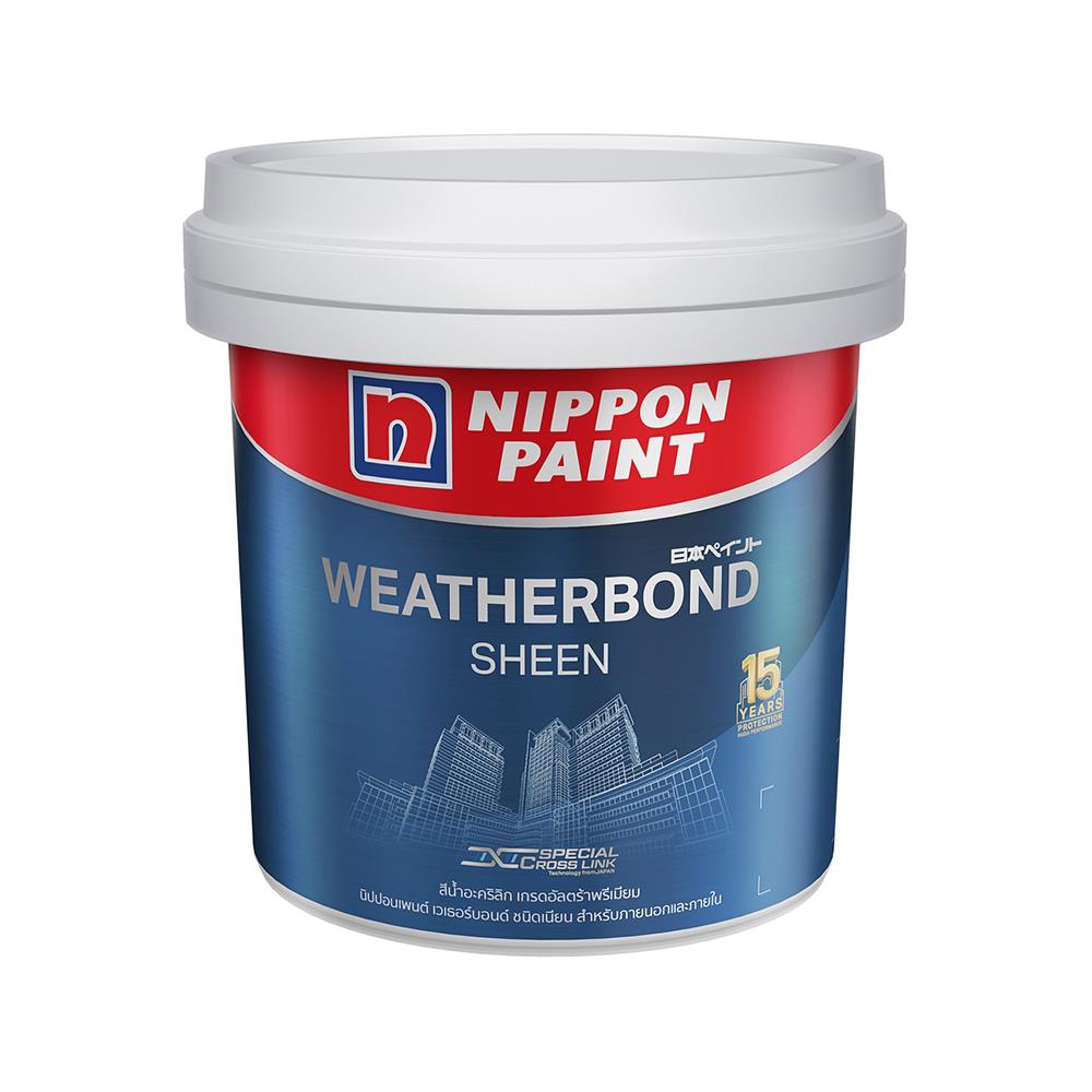 สีน้ำทาภายนอก NIPPON PAINT WEATHERBONDSHEEN BASE A 9L