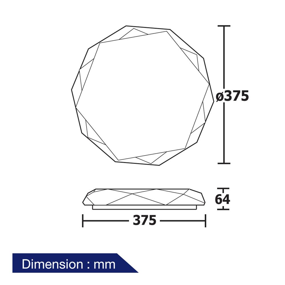 ไฟเพดาน LED BEC MIRA-02 15 นิ้ว 36 วัตต์ DAYLIGHT สีขาว