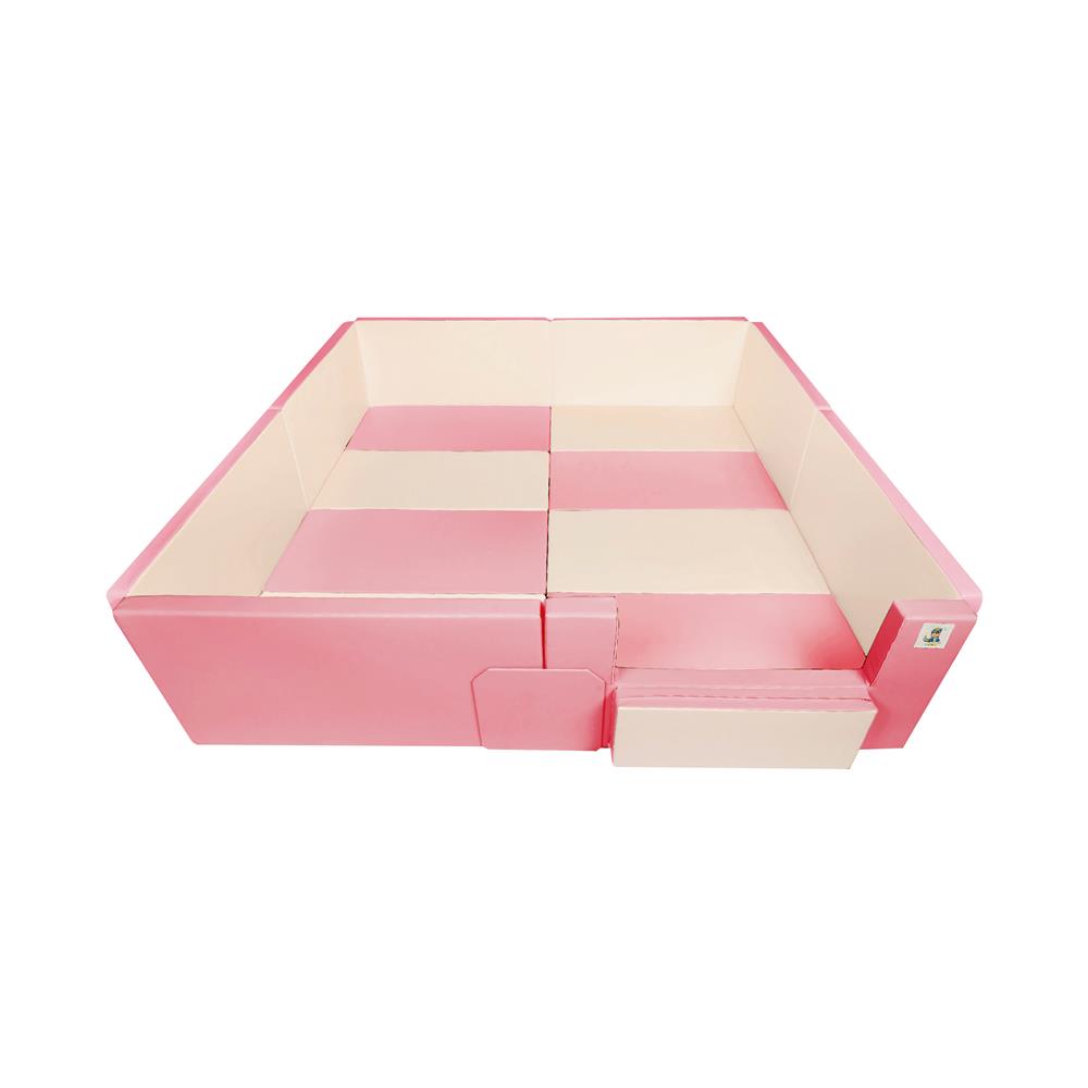 คอกกั้นเด็ก GEKO ไซซ์ L หนัง PU สีชมพู/ครีม